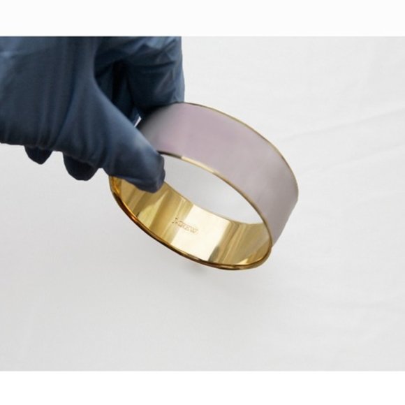 J. Crew Jewelry - J Crew Wide Cuff Bracelet Lilac Gold Jewelry